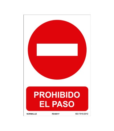 SEÑAL PROHIBIDO EL PASO 210X300MM