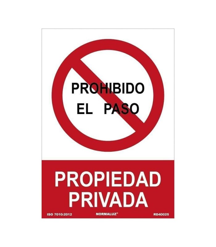 SEÑAL PROHI PASO PROPIEDAD PRIVA. 210X30