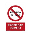 SEÑAL PROHI PASO PROPIEDAD PRIVA. 210X30