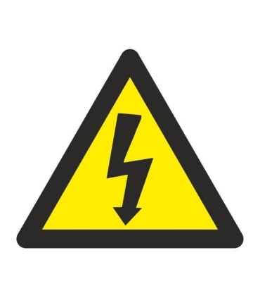 SEÑAL ALUMINIO TRIANG C/ RAYO 105MM LADO