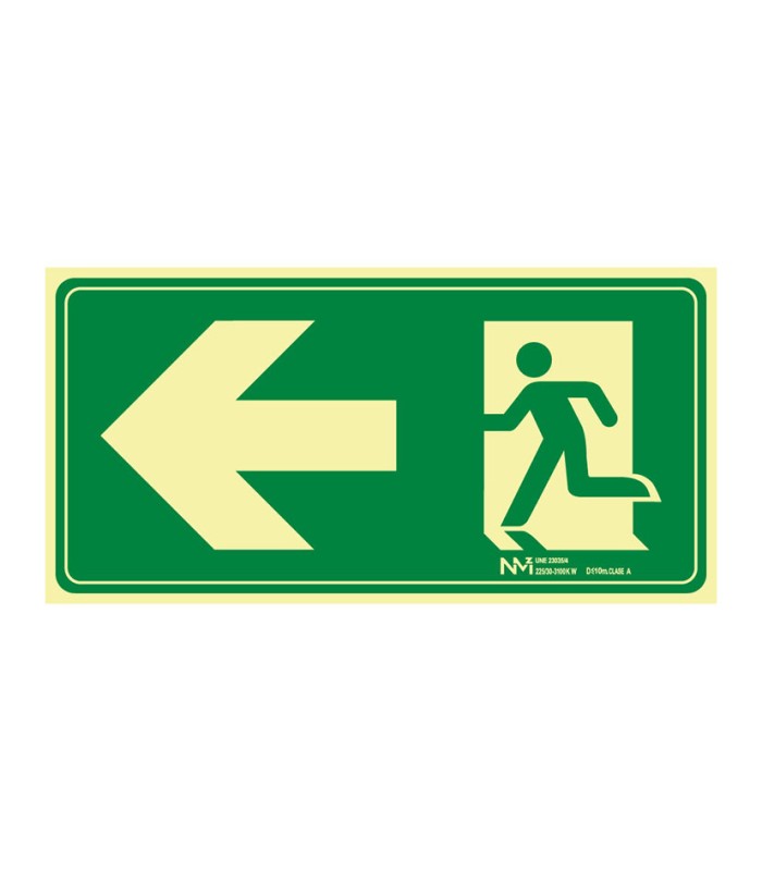 SEÑAL DE EVACUACIÓN FLECHA IZQUIERDA