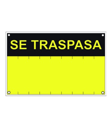 SEÑAL SE TRASPASA  PVC 0,4mm AMARILLO