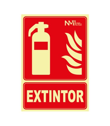 SEÑAL EXTINTOR PVC0,7MM CLASEB 210X300MM