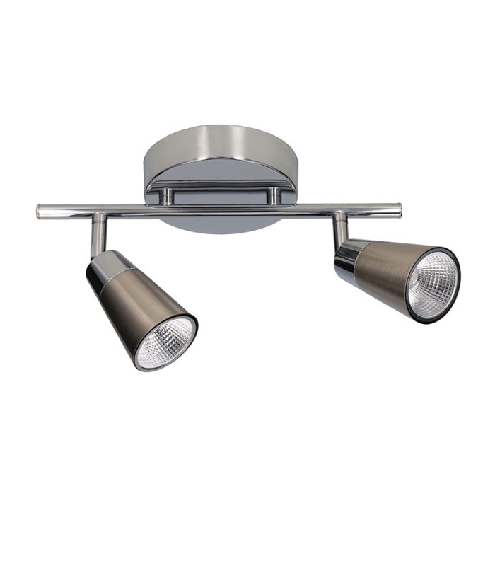 APLIQUE LED VITRO 2 FOCOS 10W CROMADO