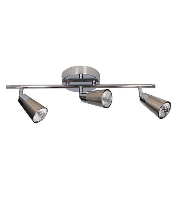 APLIQUE LED VITRO 3 FOCOS 15W CROMADO