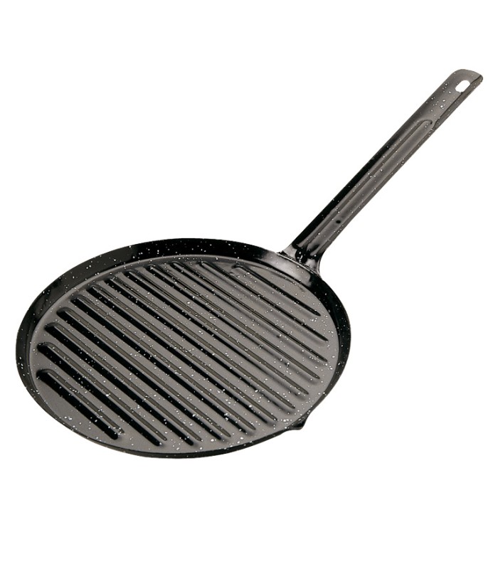 ASADOR ESMALTADO CON MANGO, 24 CM.