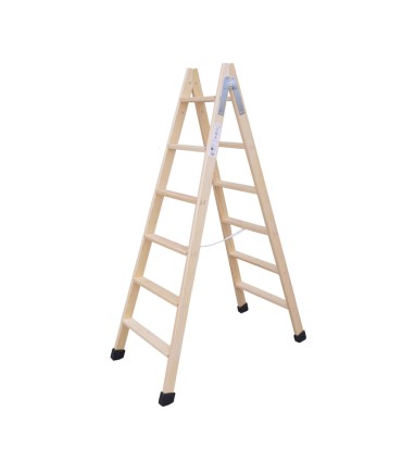 ESCALERA MADERA 6 PELDAÑOS, CON TACOS