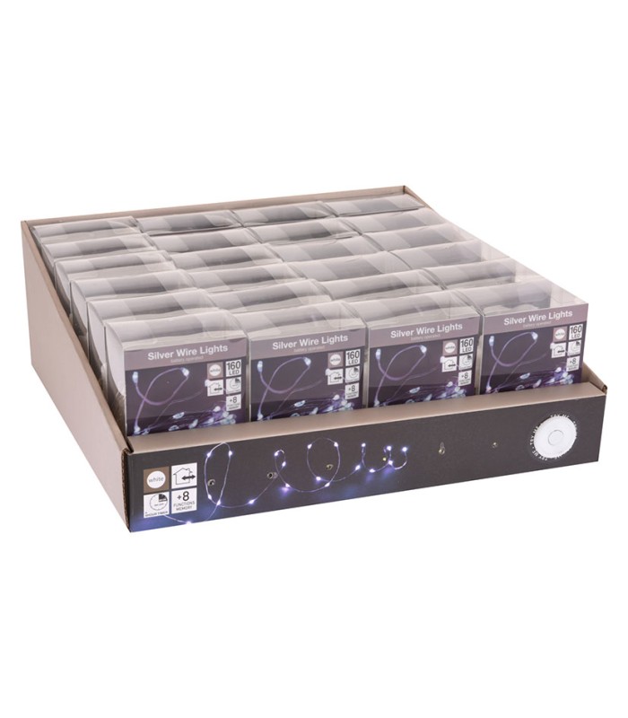 ILUMINACION 160 LUCES BCO.FRIO A PILAS