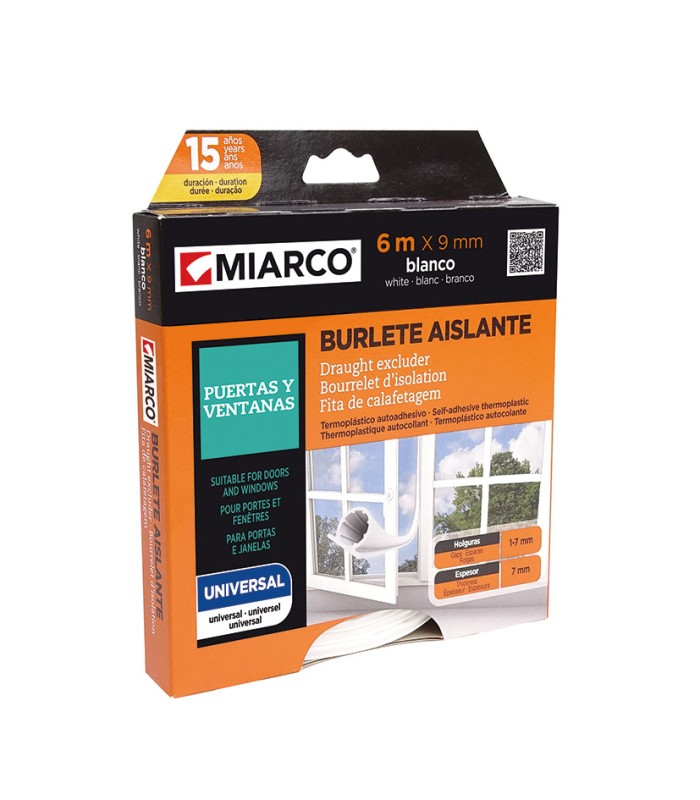 BURLETE UNIVERSAL  9 MM X 6 M. BLANCO