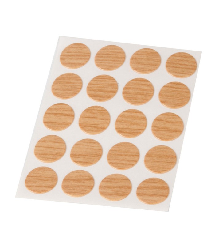 TAPA TORNILLOS ADHESIVO. 20 UD. ROBLE.