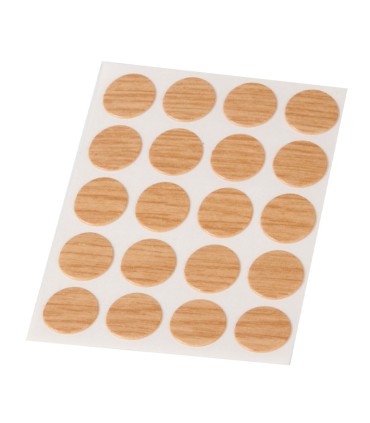 TAPA TORNILLOS ADHESIVO. 20 UD. ROBLE.