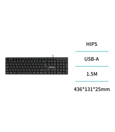 TECLADO CABLE USB NEGRO UNICO