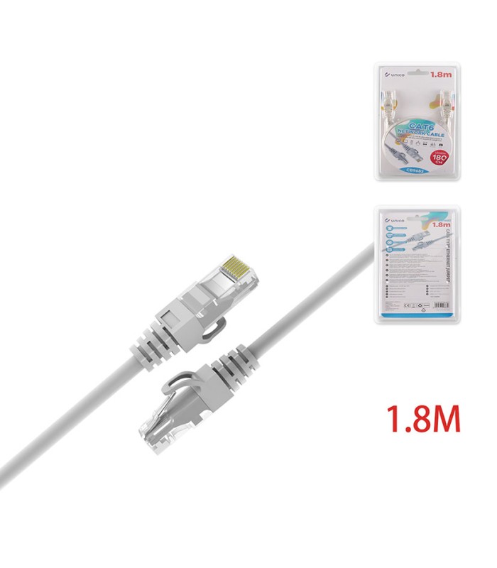 CABLE DE RED CAT.6 1,8M UNICO
