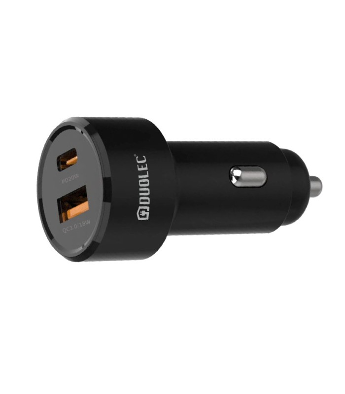 CARGADOR DUAL COCHE 38W NEGRO