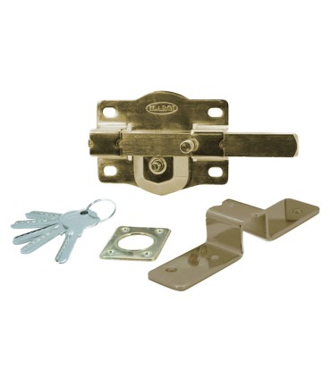 CERROJO 1202 BOTON 105MM LATONADO