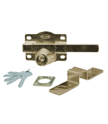 CERROJO 1203 LLAVE 105MM LATONADO