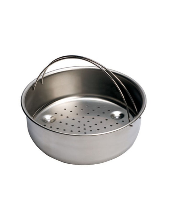 CESTA PERFORADA-COLADOR+SOPORTE INOX.