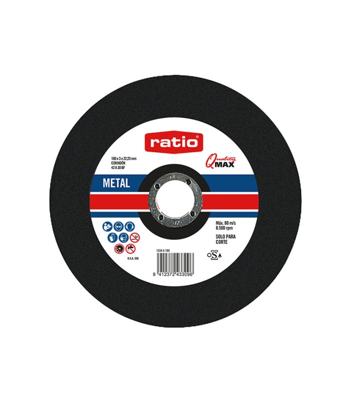 DISCO CORTE METAL 180X3X22   RATIO