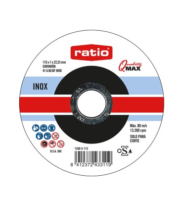 DISCO CORTE ABRAS.INOX/METAL 115X1 RATIO