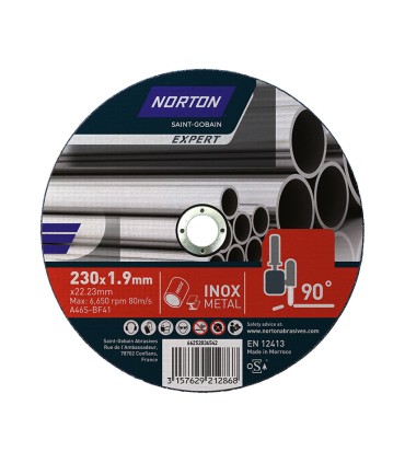 DISCO CORTE INOX/METAL 230X1.9 MM.