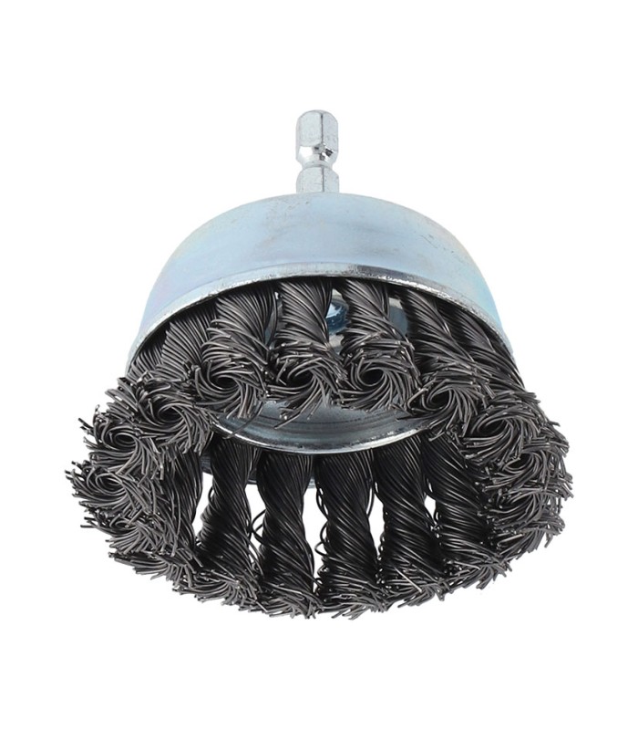 CEPILLO COPA ALAMBRE TRENZADO 75MM.EJE 6