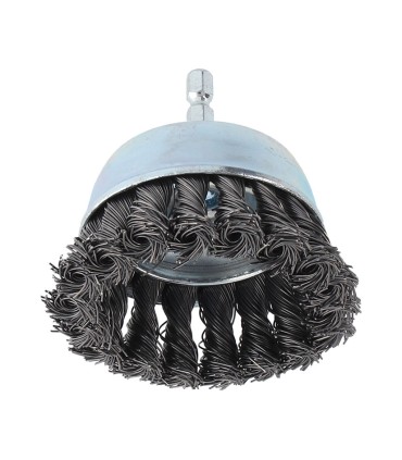 CEPILLO COPA ALAMBRE TRENZADO 75MM.EJE 6