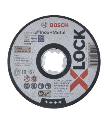 DISCO CORTE X-LOCK EXPERT INOX 115X1MM.