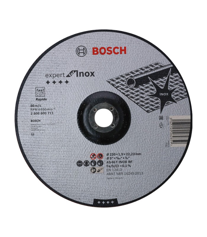 DISCO CORTE CONCAVO EXPERT INOX 230X1.9