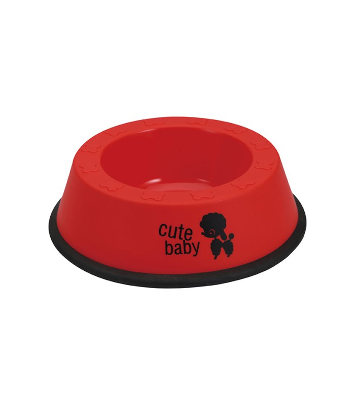 COMEDERO PERRO PLÁSTICO L ROJO.