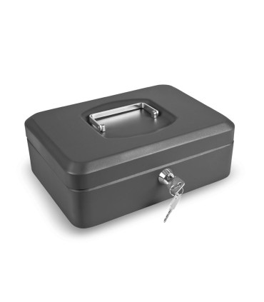 CAJA CAUDAL. C/BAN. NEGRO 25x18xh9cm.