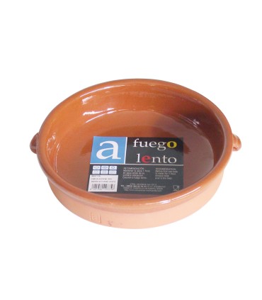 CAZUELA BARRO REDONDA 2 ASAS 25 CM.