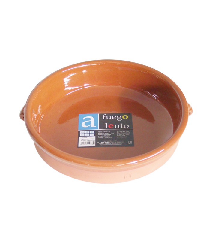 CAZUELA BARRO REDONDA 2 ASAS 28 CM.