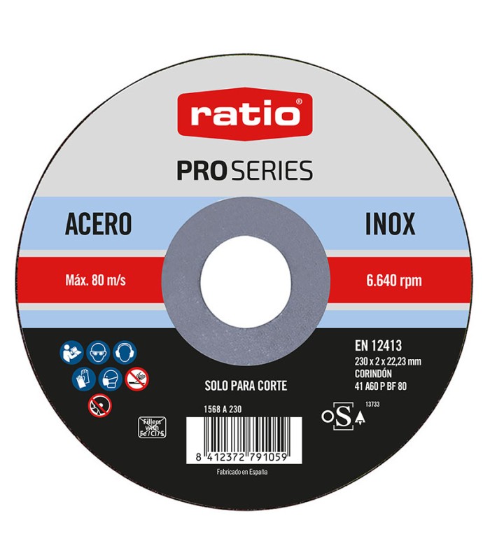 DISCO CORTE ABRAS.INOX/METAL 230X2 RATIO